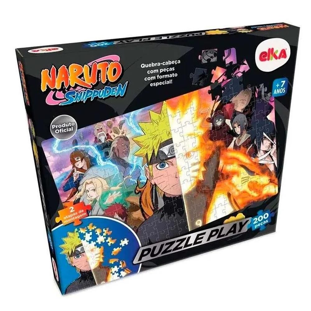 Quebra-Cabeça 200 Peças Puzzle Play Naruto Shippuden - Elka