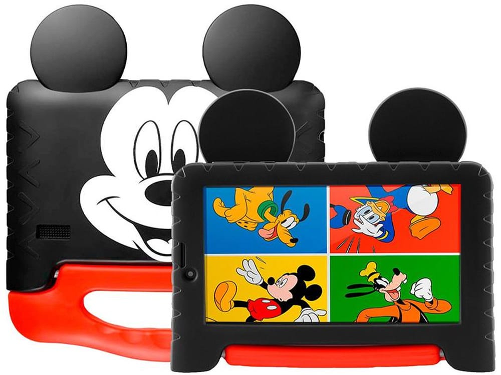 Tablet Infantil Multi Mickey Plus com Capa 16GB 7” Wi-Fi Android 8.1 Quad Core Câm. 2MP