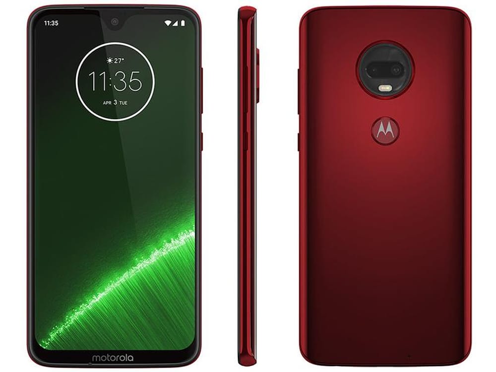 Smartphone Motorola G7 Plus 64GB Rubi 4G 4GB RAM Tela 6,24” Câm. Dupla + Câm. Selfie 12MP