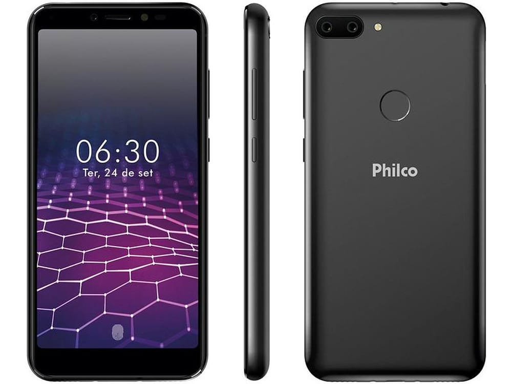 Smartphone Philco PCS01 64GB Preto 4G Octa-Core 4GB RAM Tela 5,45” Câm. Dupla + Selfie 5MP