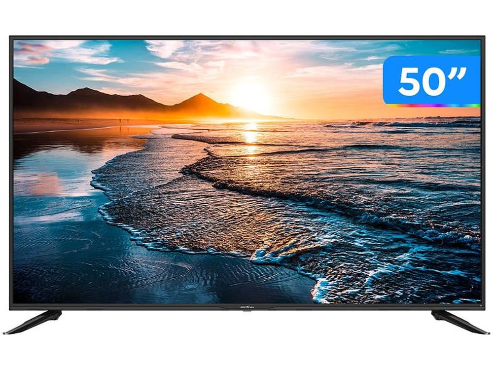 Smart TV 50” 4K UHD LED Britânia BTV50N10N5E VA 60Hz Wi-Fi HDR10 4 HDMI 2 USB
