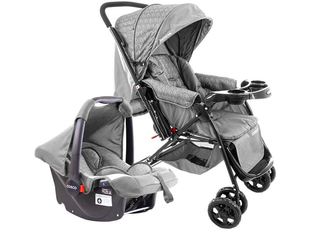 Carrinho de Bebê com Bebê Conforto Cosco - Travel System Reverse 0 a 15kg