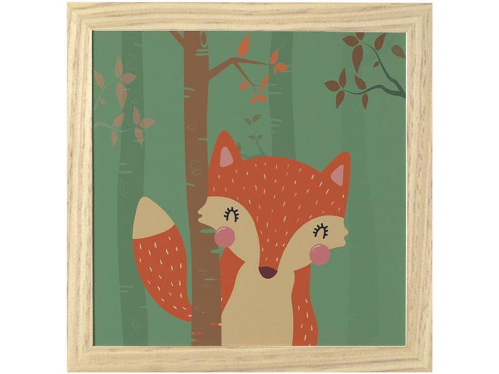 Quadro Decorativo Infantil Raposa 23,5x23,5cm - Design Up Living