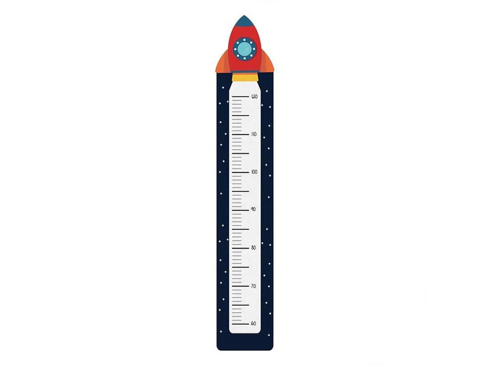 Régua de Crescimento Adesivo 88,5cm - Design Up Living Astronauta Infantil Foguete