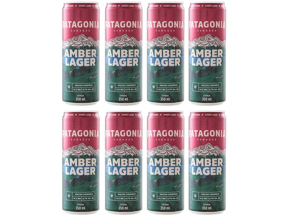 Cerveja Patagônia Amber Lager 8 Unidades 350ml