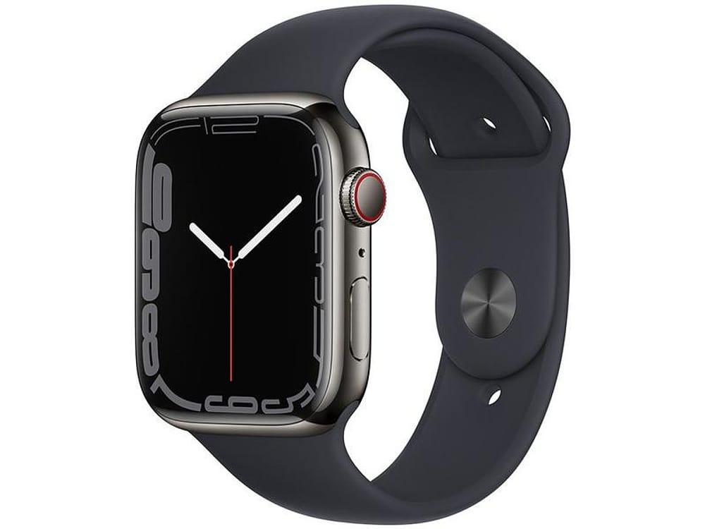 Apple Watch Series 7 45mm GPS + Cellular Grafite - Aço Inoxidável Meia-Noite