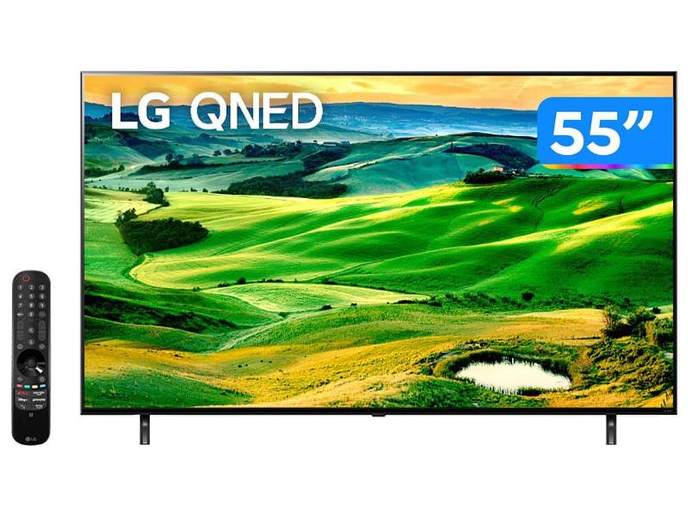Smart TV 55” 4K NanoCell LG Quantum Dot QNED 120Hz - AI Processor Wi-Fi Bluetooth HDR Alexa 55QNED80