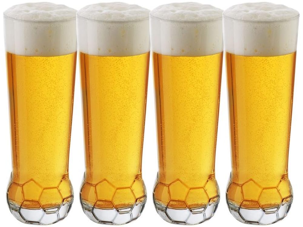Jogo de Copos de Vidro para Cerveja Transparente 420ml 4 Peças Crisa Bola
