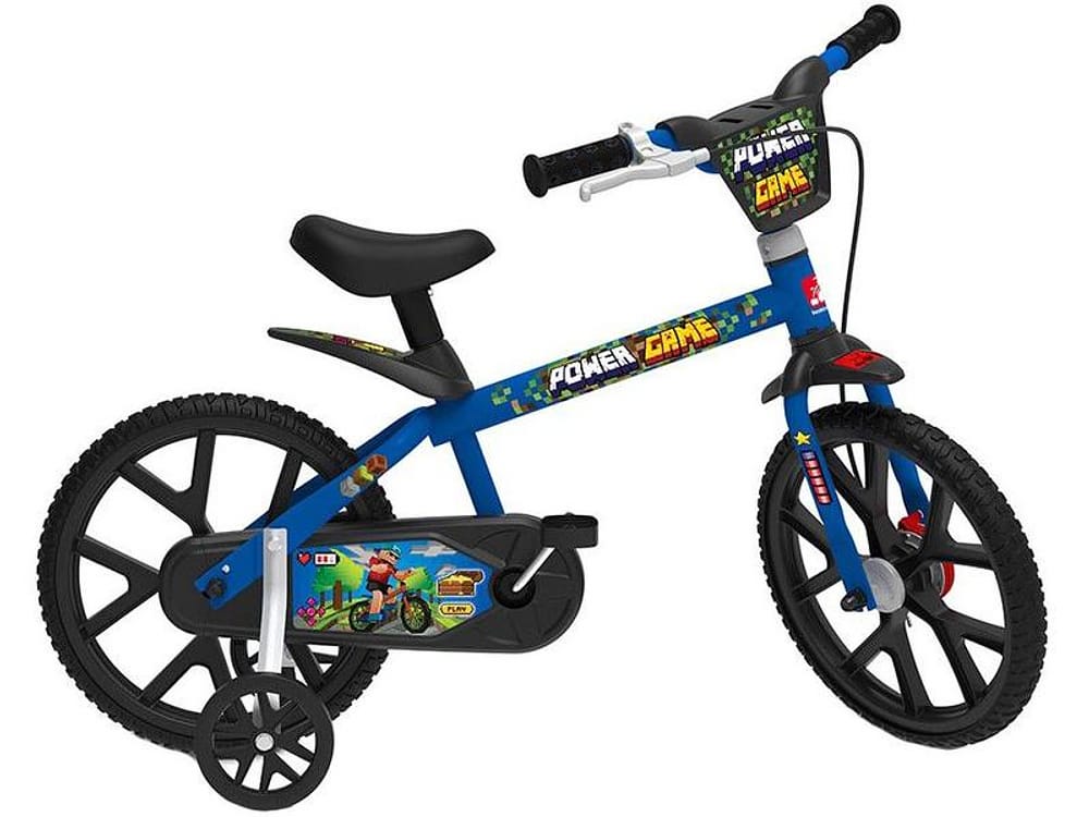 Bicicleta Infantil Aro 14 Bandeirante 3047 - Power Game Azul