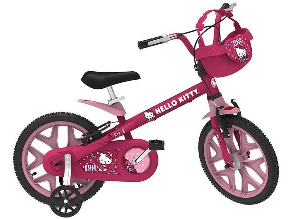 Bicicleta Infantil Aro 16 Bandeirante 3345 - Hello Kitty Rosa