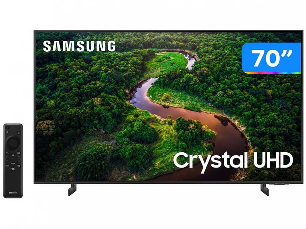 Smart TV 70” UHD 4K LED Crystal Samsung 70CU8000 - Wi-Fi Bluetooth Alexa 3 HDMI