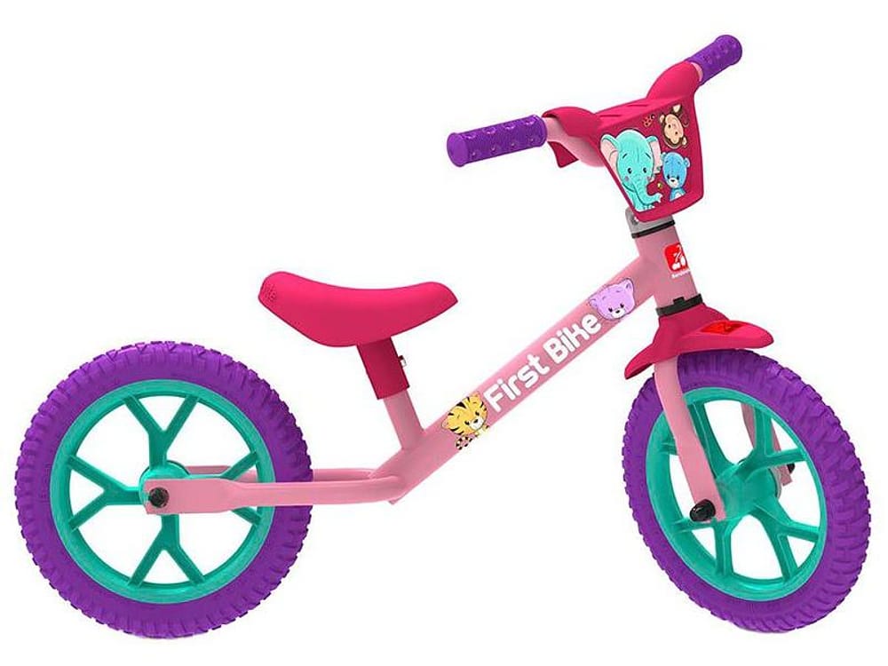 Bicicleta de Equilíbrio Infantil Bandeirante - First Bike Rosa