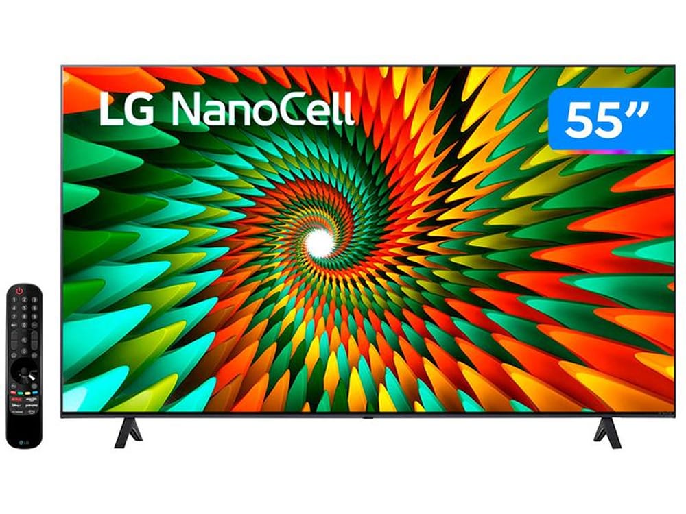 Smart TV 55” 4K Ultra HD LED LG NanoCell 55NANO77 - Wi-Fi Bluetooth Alexa 3 HDMI 2 USB