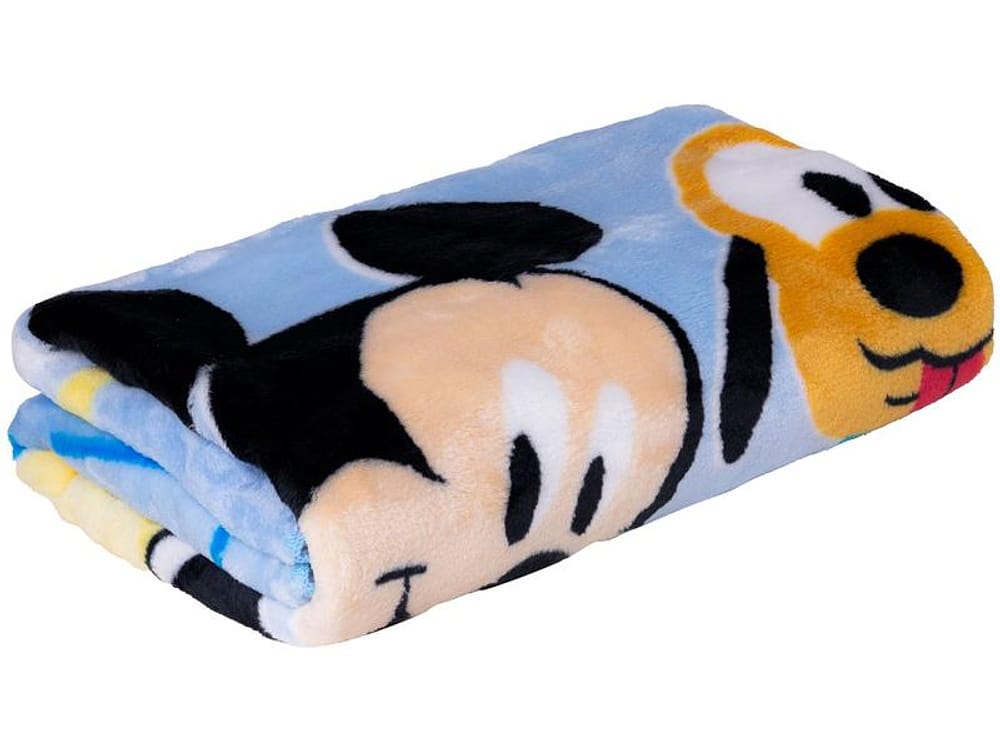 Cobertor Infantil de Berço Jolitex Microfibra Raschel Plus Mickey Azul