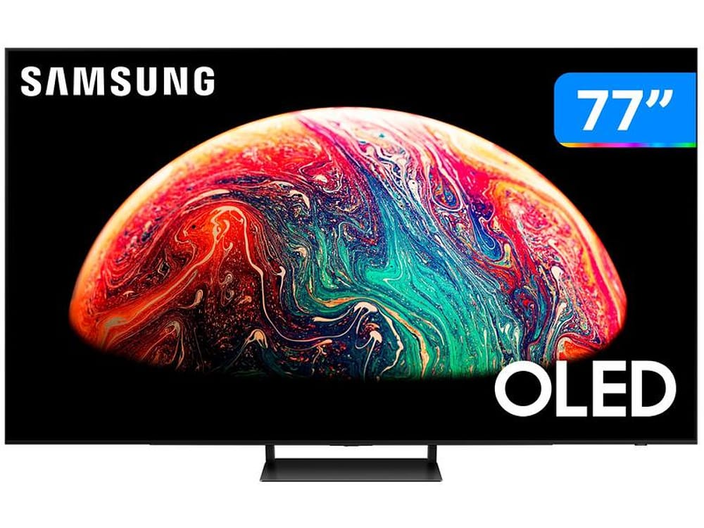Smart TV 77” 4K OLED Samsung QN77S90CAGXZD 144Hz Wi-Fi Bluetooth com Alexa 4 HDMI 2 USB