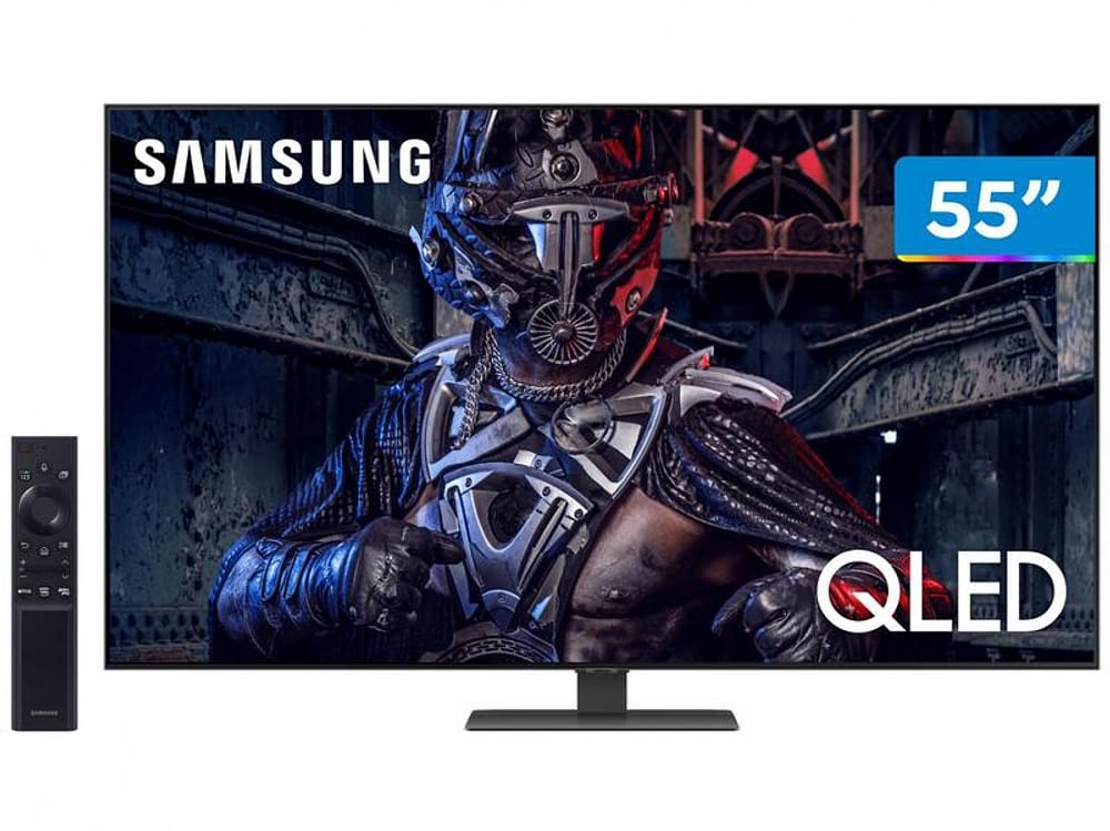 Smart TV 55” 4K QLED Samsung 55Q80A Wi-Fi - Som em Movimento Processador IA HDR