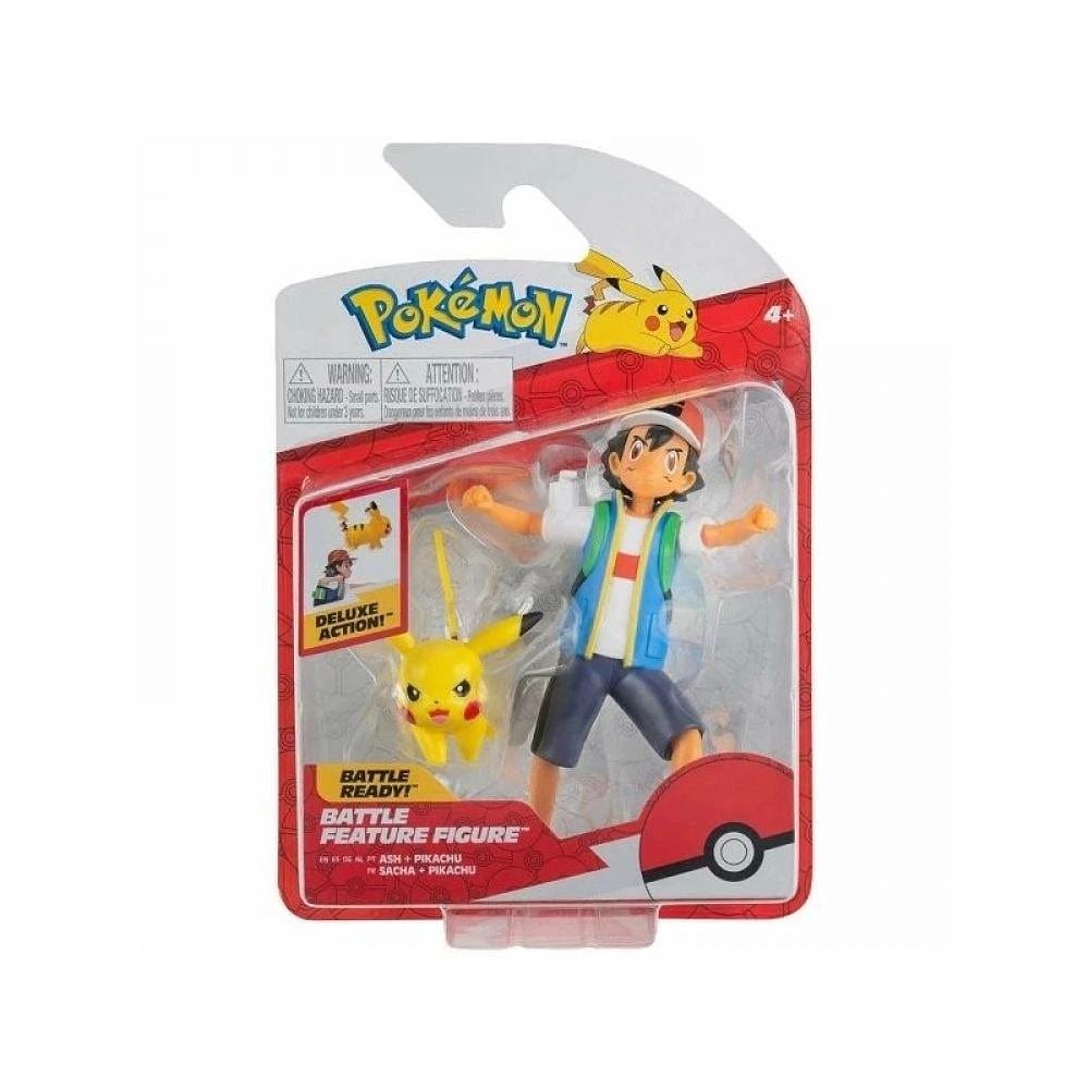 Pokémon Pikachu e Ash Figura De Ação Deluxe - Sunny