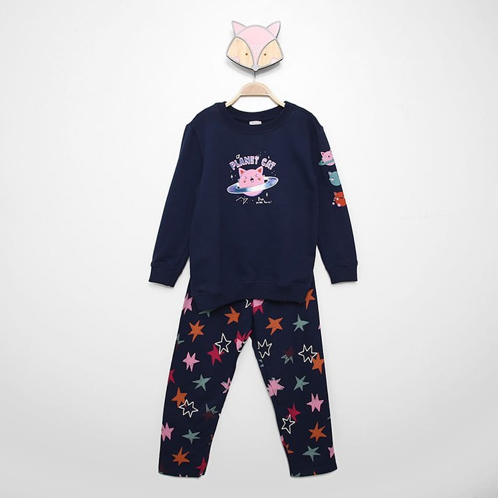 Pijama Infantil Longo Hering Kids Moletom Estampado