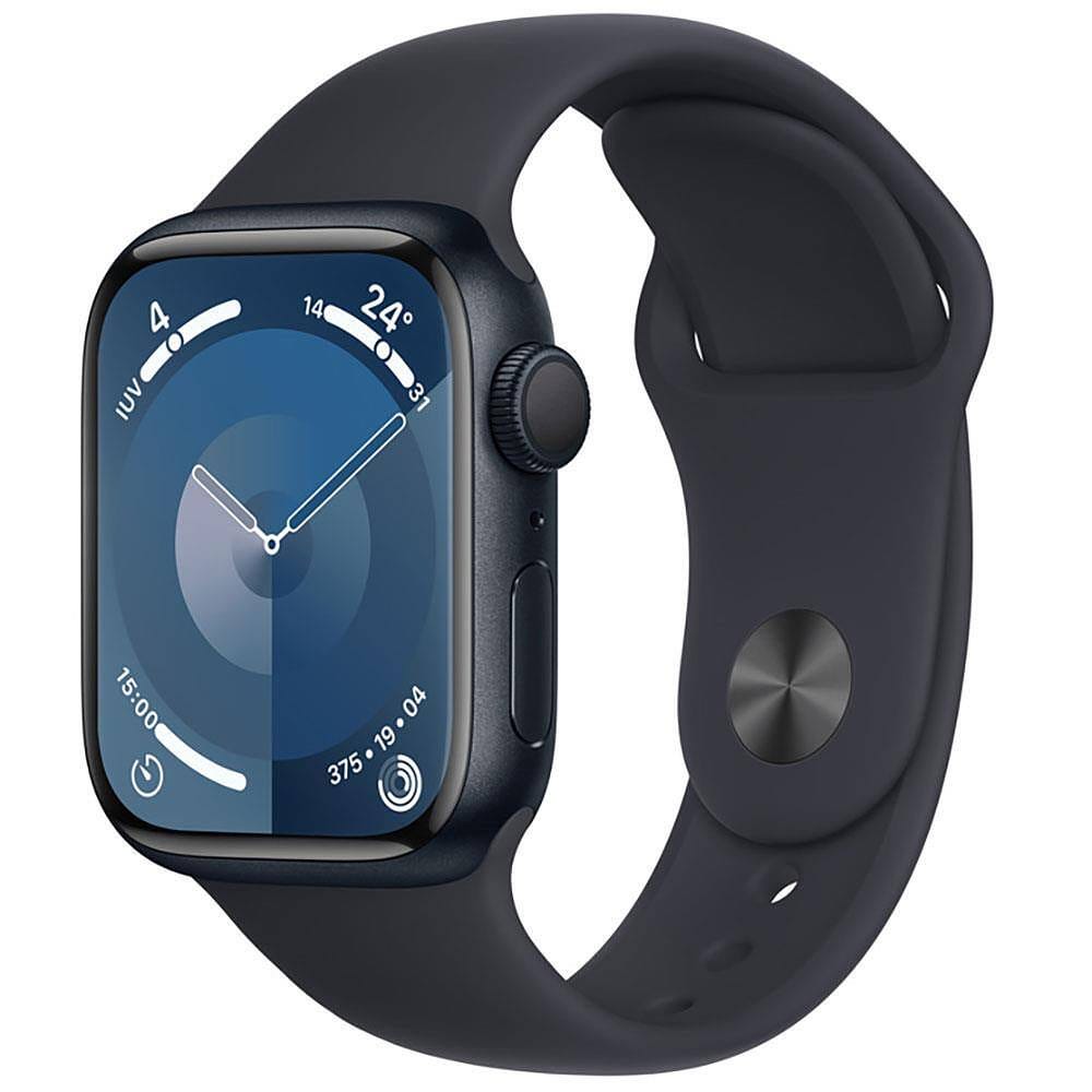 Apple Watch Series 9 GPS Caixa Meia-noite de Alumínio 41 mm Pulseira Esportiva Meia-noite P/M - Neutro em Carbono