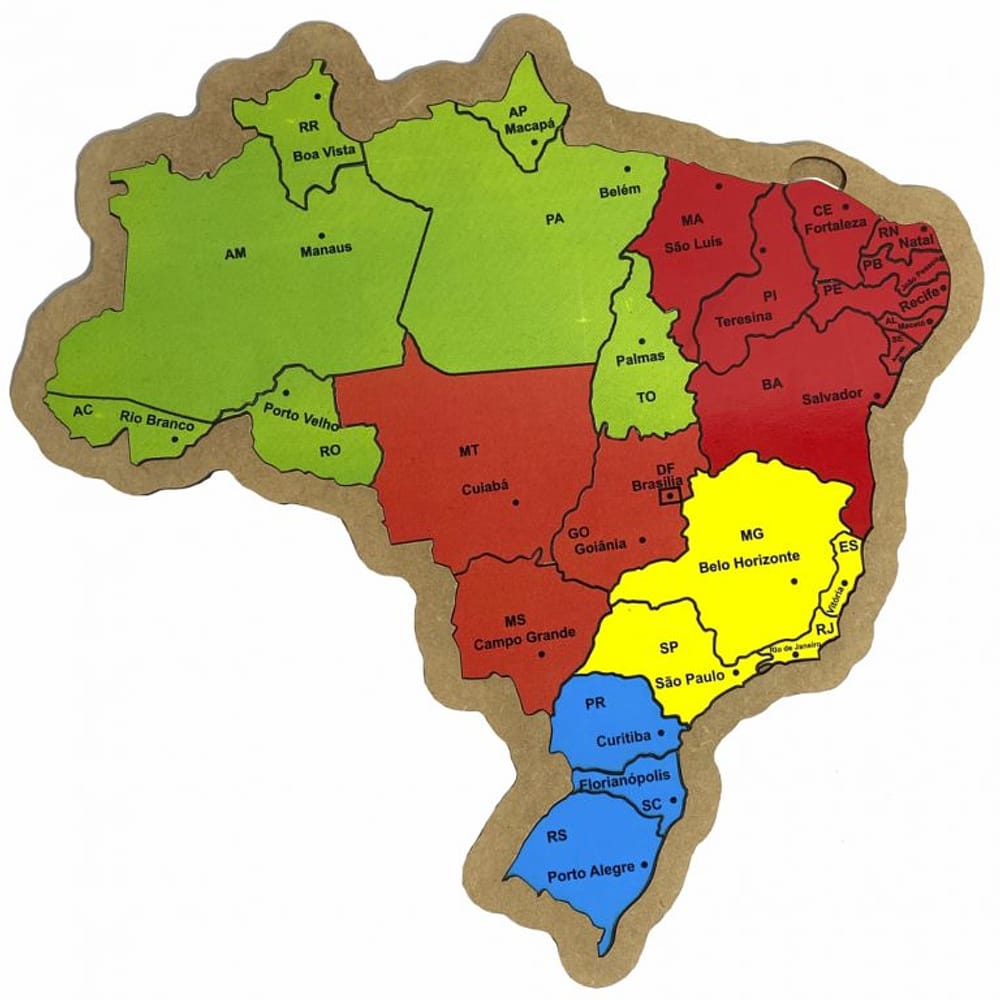 Quebra-Cabeça Mapa do Brasil Recortado
