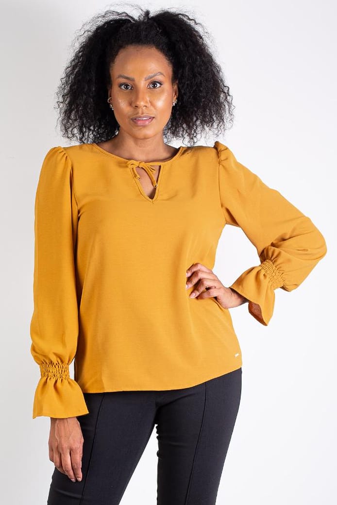 Blusa feminina com amarração no decote 010584