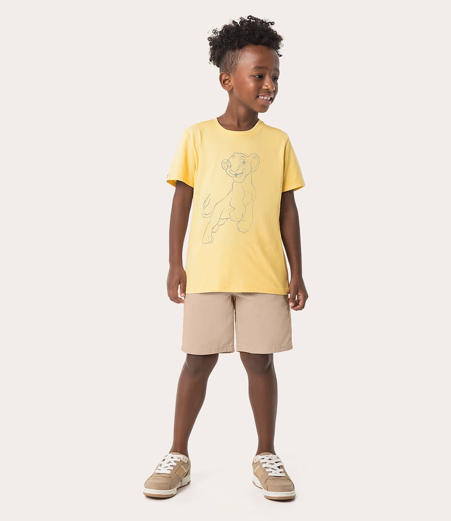 Camiseta Infantil Menino Rei Leão Disney® Em Algodão Malwee Kids