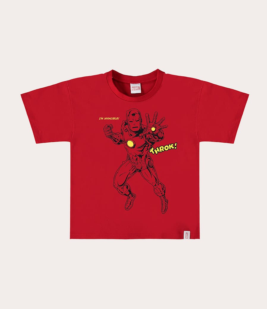 Camiseta Infantil Menino Manga Curta Homem de Ferro Avengers® Em Algodão Malwee Kids