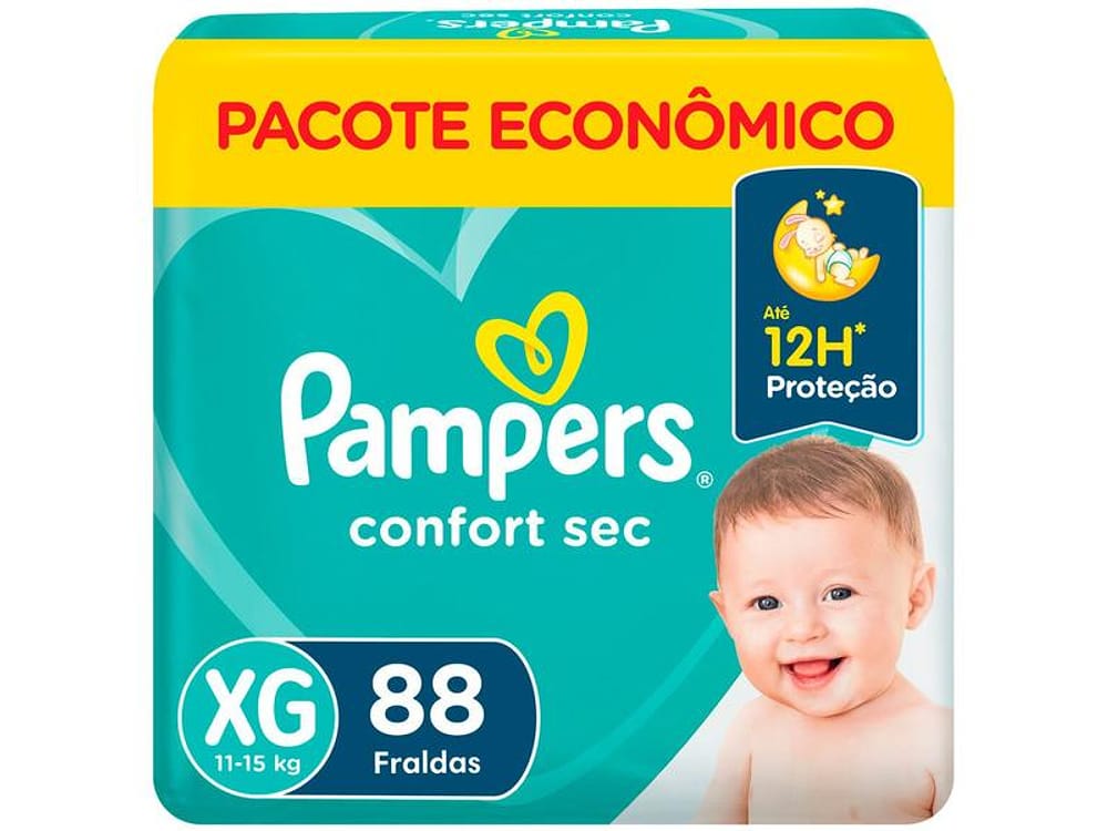 Fralda Pampers ConfortSec Tam. XG 11 a 15Kg 88 Unidades