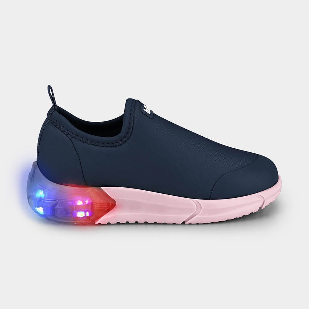 Tênis Infantil de Luz Bibi Space Azul e Rosa