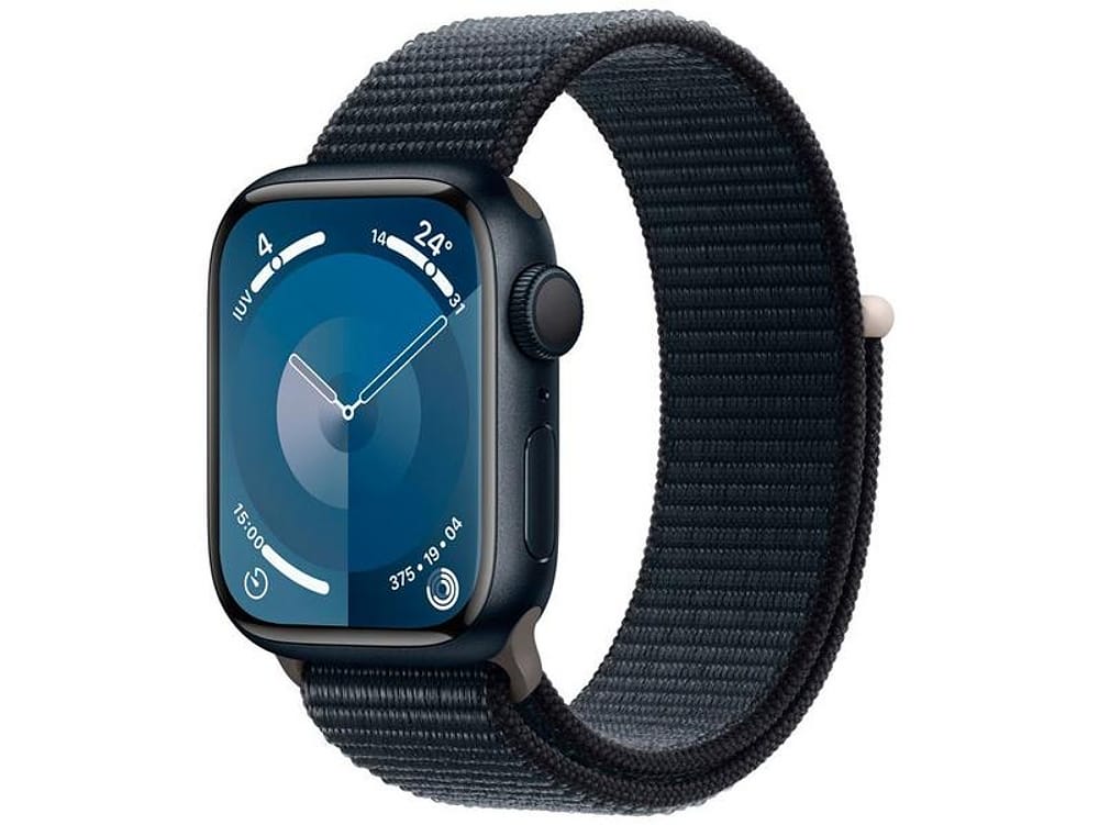 Apple Watch Series 9 GPS Caixa Meia-noite de Alumínio 41mm Pulseira Loop Esportiva Meia-noite (Neutro em Carbono)