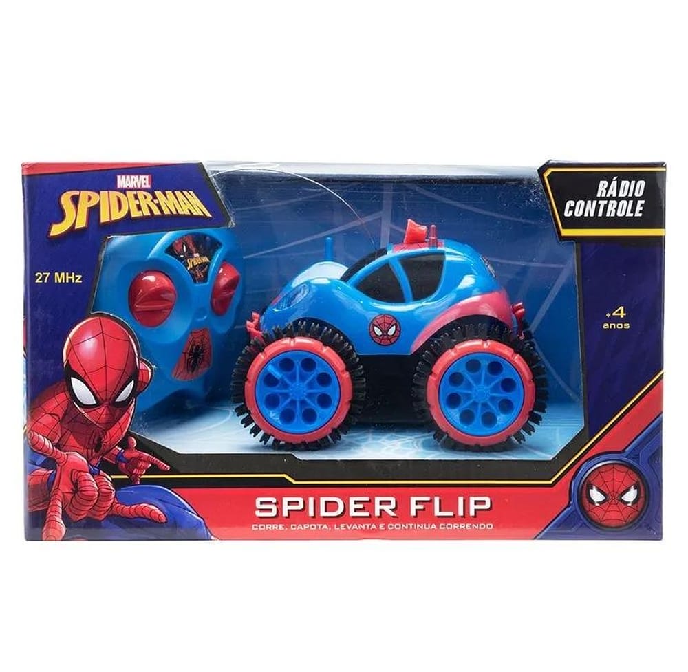 Veículo Controle Remoto Homem-Aranha Spider Flip - Candide