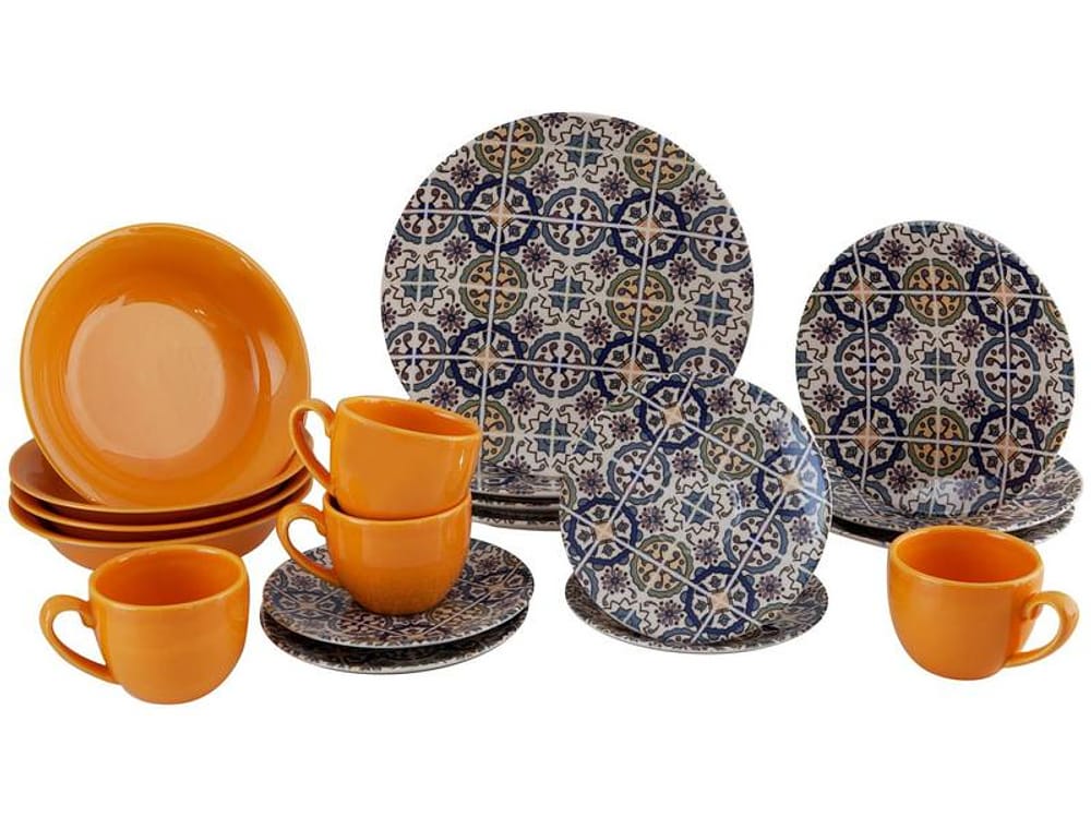 Aparelho de Jantar Chá 20 Peças Haus Cerâmica - Redondo Soho Mandala