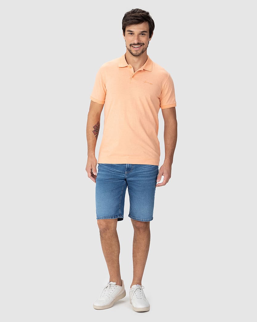 Camisa Polo Masculina Journeyer Em Malha Linho