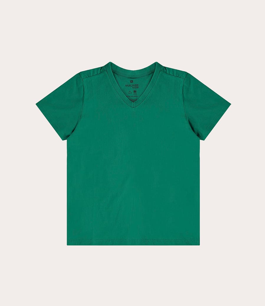 Camiseta Infantil Menino Decote V Em Malha UV50+ Malwee Kids