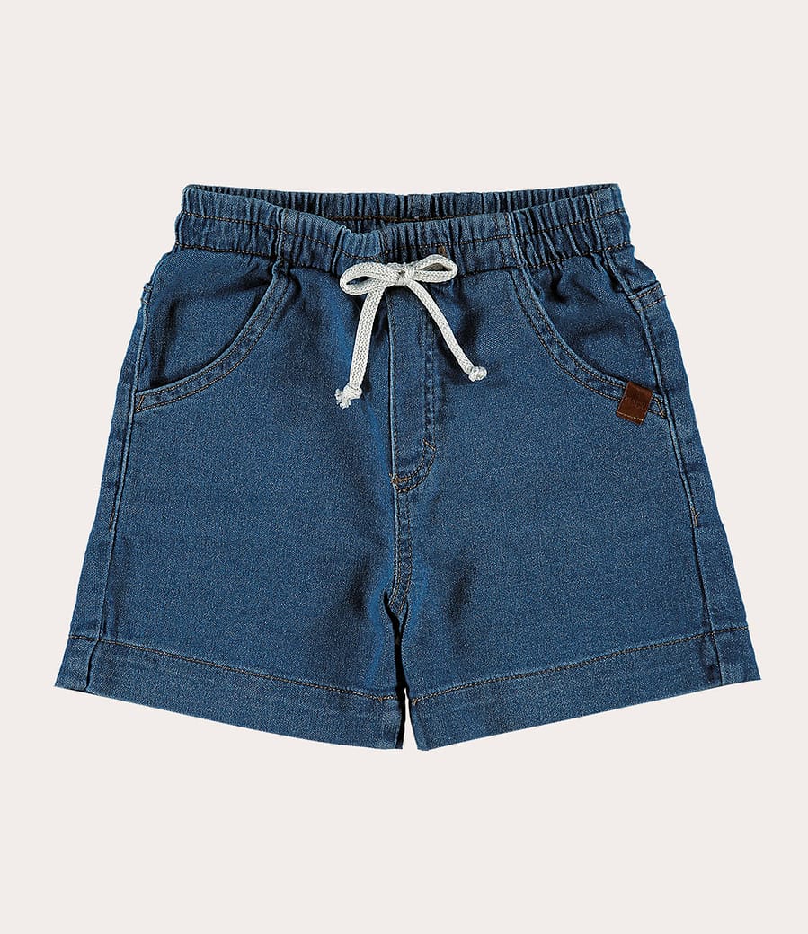 Shorts Infantil Menina Com Cadarço Jeans Moletom Malwee Kids