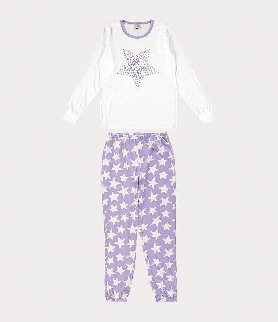 Pijama Feminino Shine Like A Star Em Algodão