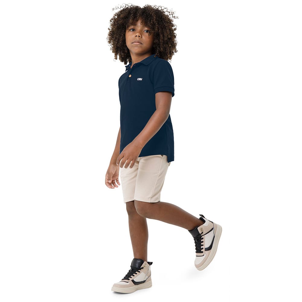 Camisa Polo Menino Peitilho Frontal Em Piquet Premium Carinhoso