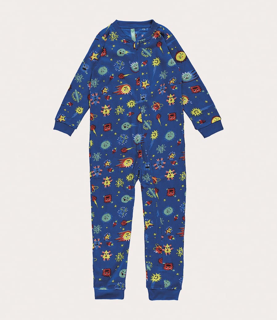 Pijama Macacão Infantil Unissex Estampado Em Soft Malwee Kids