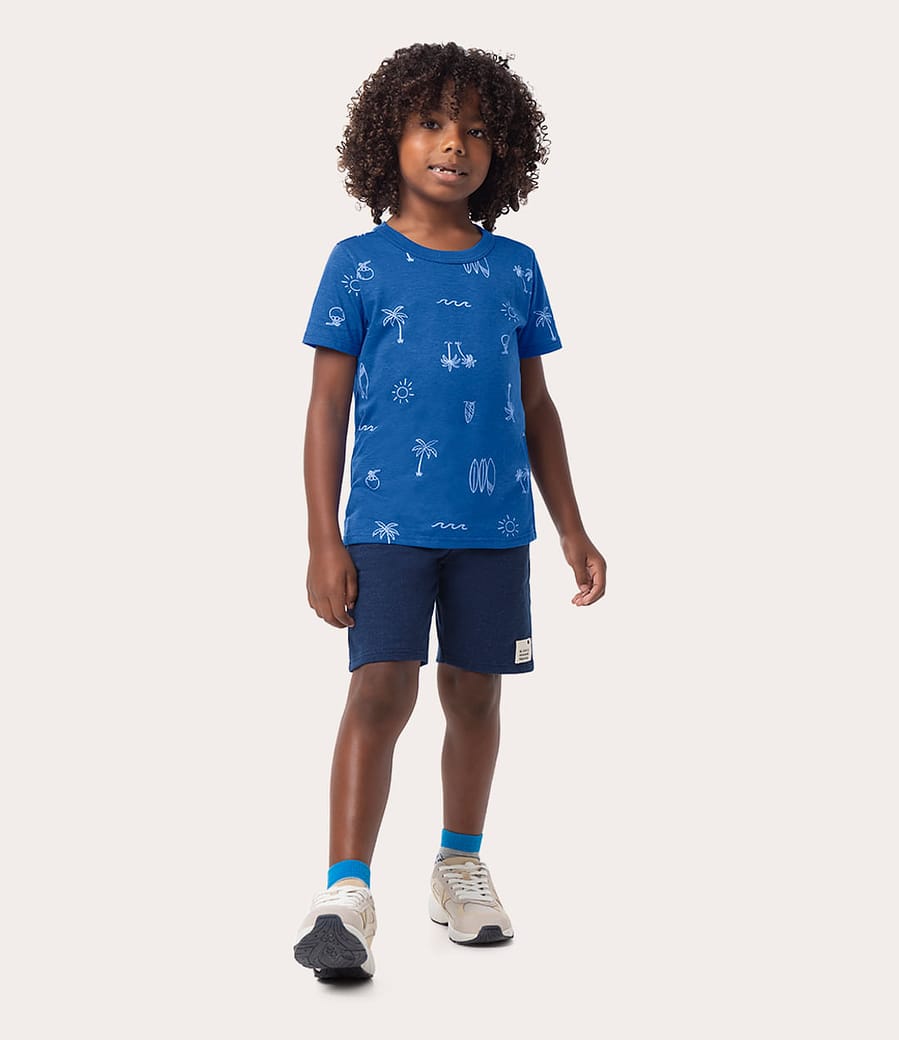 Camiseta Infantil Menino Estampa Surf Em Algodão Malwee Kids