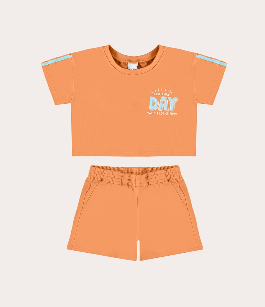 Conjunto Infantil Menina Day Em Algodão Malwee Kids