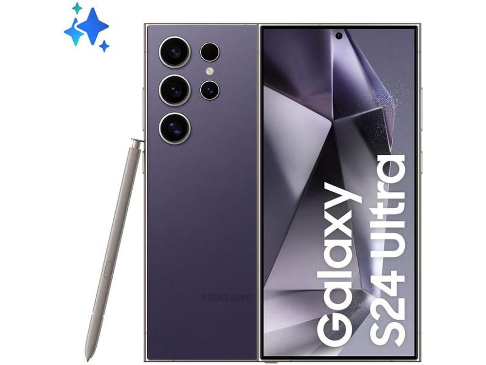 Smartphone Samsung Galaxy S24 Ultra 6,8" 512GB Titânio Violeta 5G 12GB RAM Câm. Quádrupla 200MP + Selfie 12MP Bateria 5000mAh Dual Chip