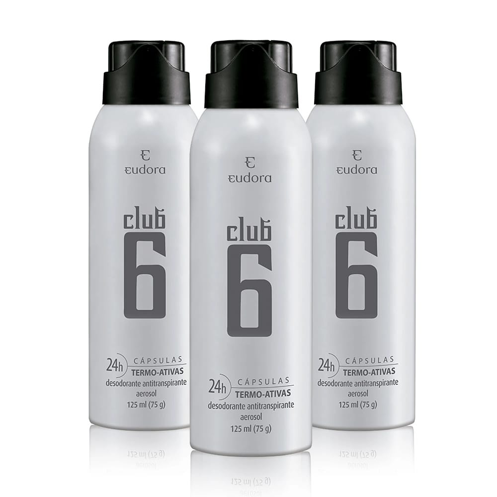 Eudora Kit : Club 6 Desodorante Antitranspirante Aerossol