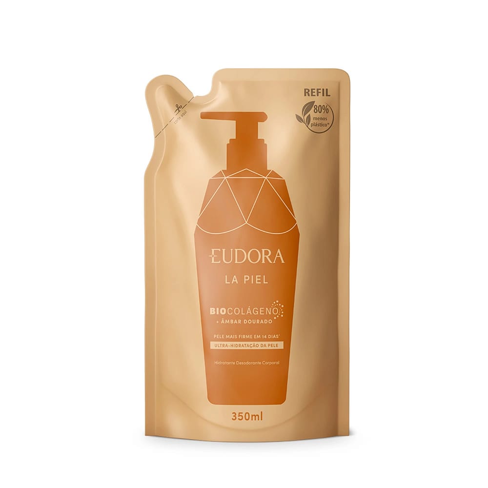 Eudora La Piel mbar Dourado Refil Hidratante Corporal 350ml