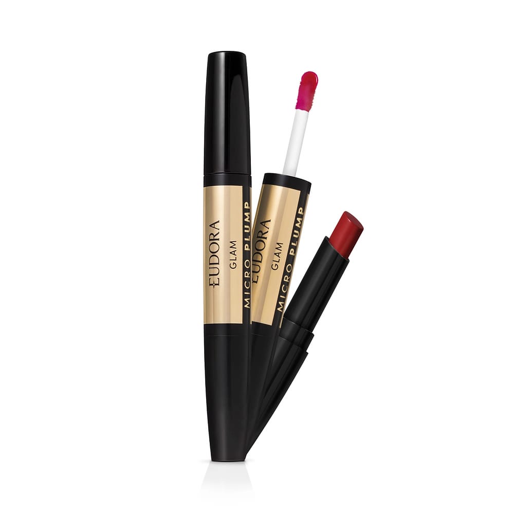 Eudora Glam Micro Plump Batom Duo Vermelho Único 1,8g