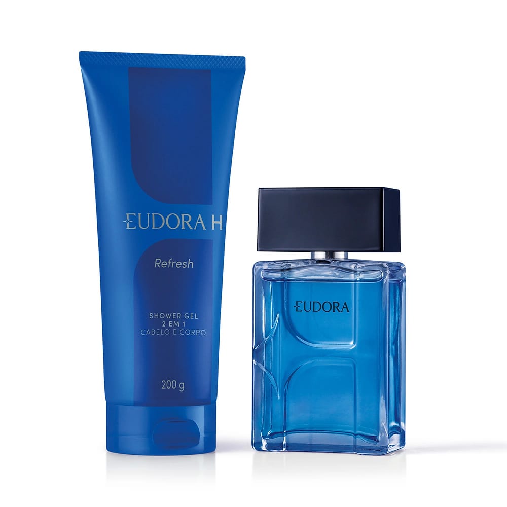 Eudora Kit H Refresh: Desodorante Colônia 100ml + Shower Gel 2 em 1 200g