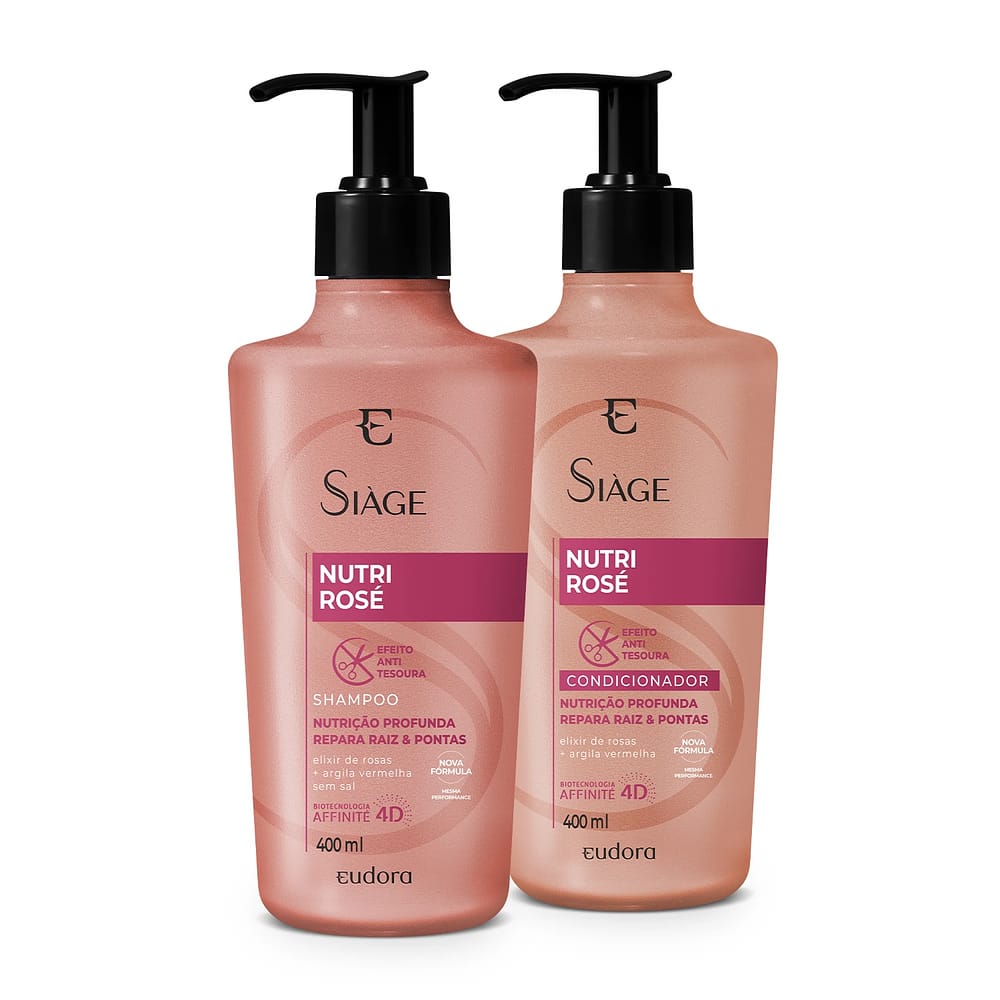 Eudora Kit Siàge Nutri Rose: Shampoo 400ml + Condicionador 400ml