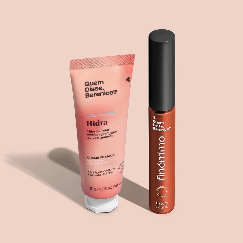 Quem disse, Berenice? Kit Hidra Creme para Mãos 30g + Batom Líquido Terracota Finérrimo 5ml