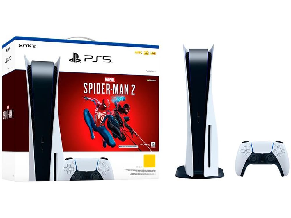 PlayStation 5 Marvels Spider-Man 2 825GB 1 Controle Branco