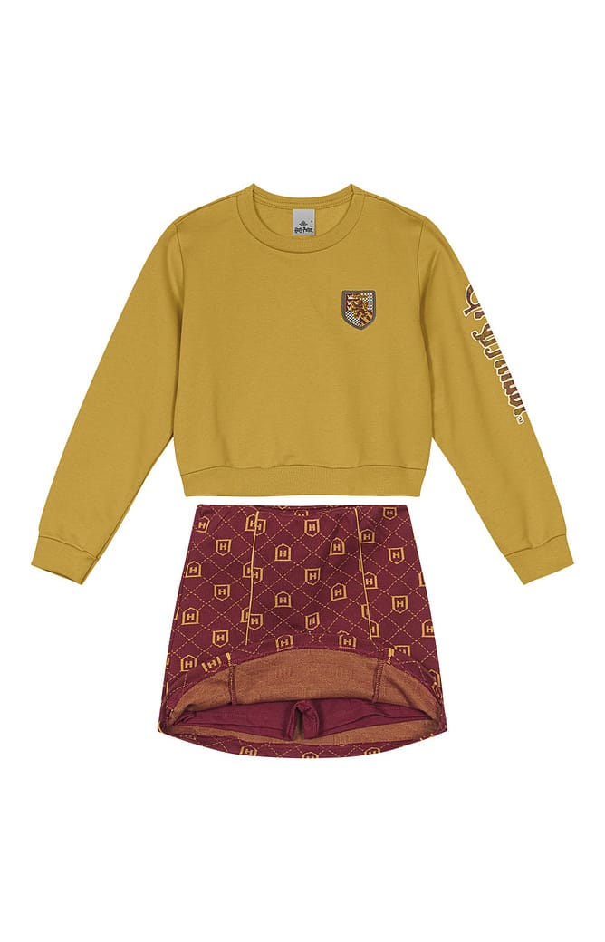 Conjunto Menina Harry Potter® Em Moletom Flaneldo Carinhoso