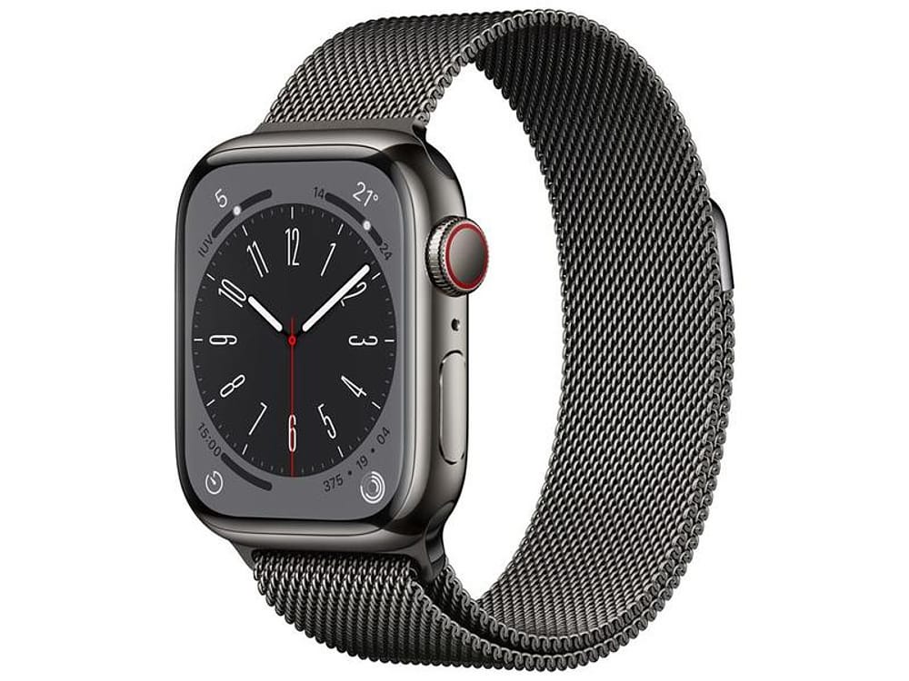 Apple Watch Series 8 41mm GPS + Cellular Caixa Grafite Aço Inoxidável Pulseira Estilo Milanês